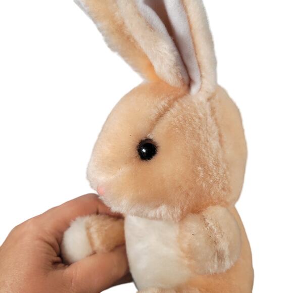 Vintage 1987 Applause Woodland Bunny Plush Rabbit 8" Peach White Stuffed Animal - Picture 7 of 12